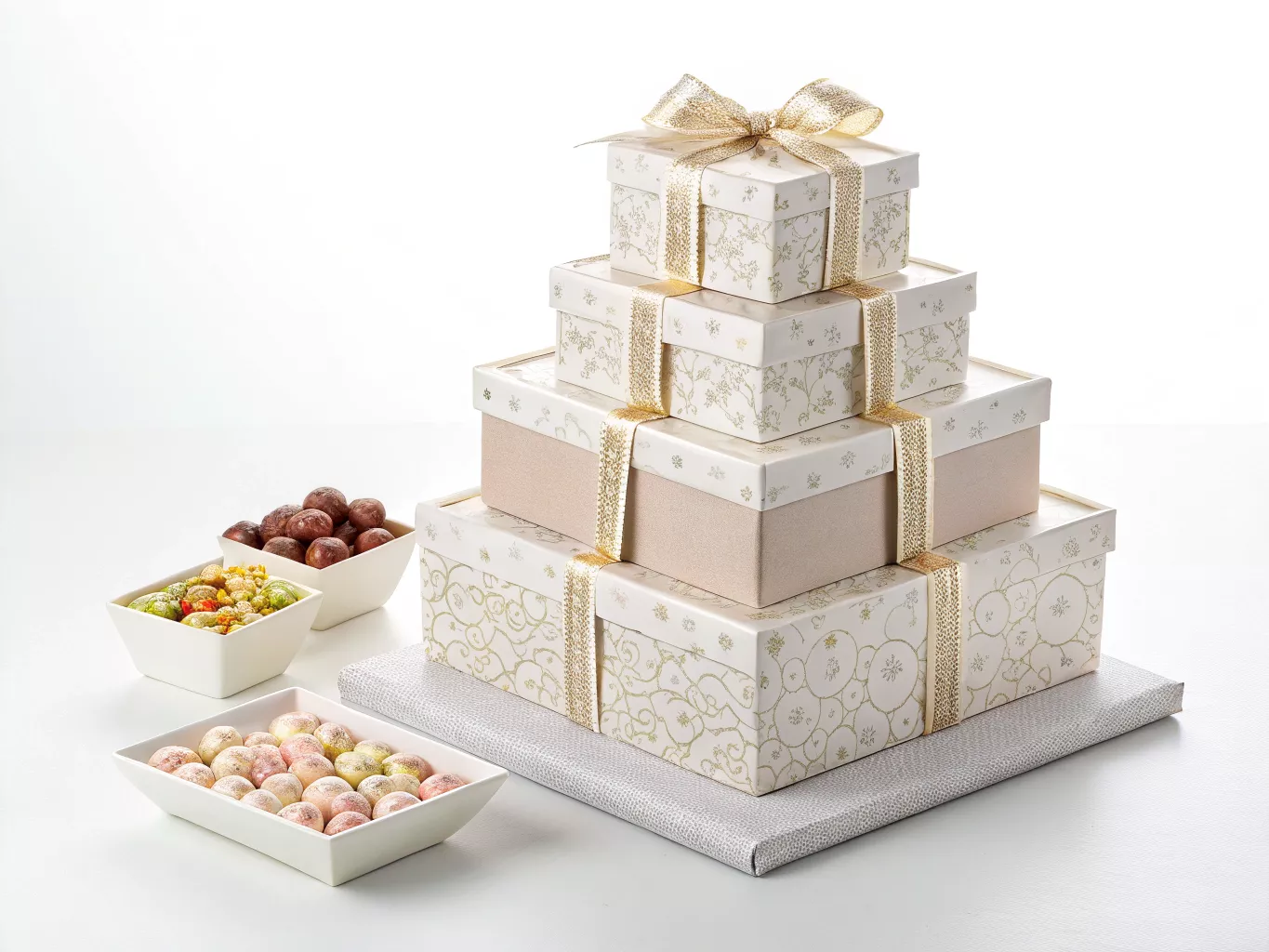 Tiered gift box with multiple levels