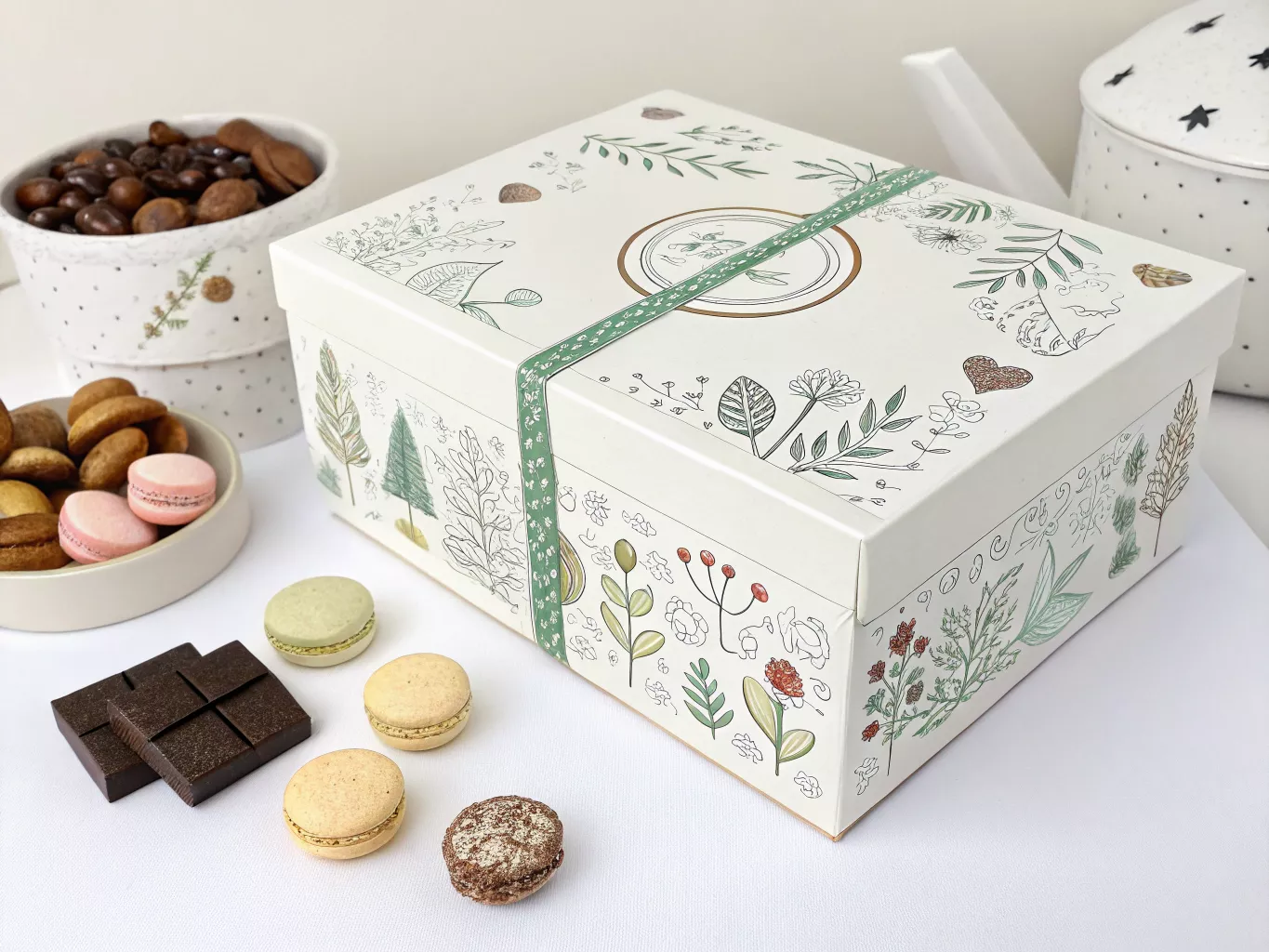 Customized gift box with personalized design elements